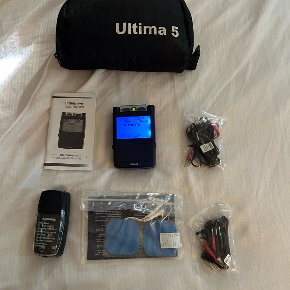 Ultima 5 Digital TENS Unit Pain Relief Machine w/ Case & Pads – Tested